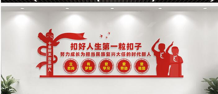 扣好人生第一?？圩有@文化墻創(chuàng  )意設計圖片