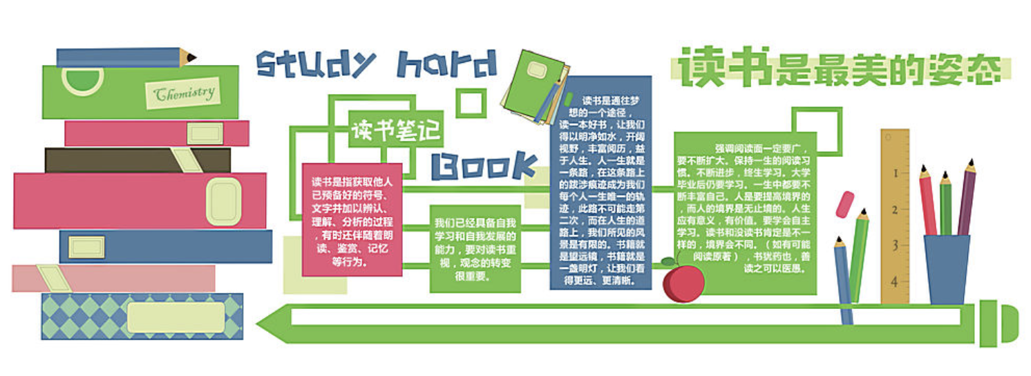 小清新校園讀書(shū)文化墻設計(圖3) 小清新校園讀書(shū)文化墻設計(圖3)