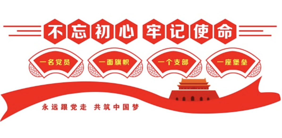 不忘初心牢記使命建黨100周年文化墻設計(圖3) 不忘初心牢記使命文化墻設計