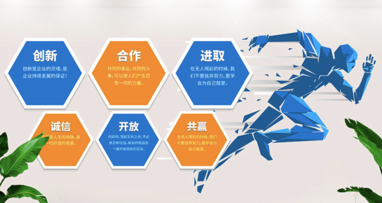 高端大氣創(chuàng  )新企業(yè)辦公室文化墻設計